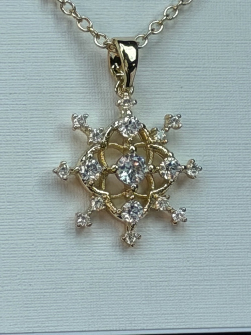 Kendra Scott Gold Crystal Starburst Necklace - Picture 2 of 4